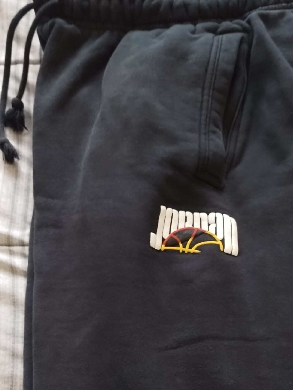 Jordan Black Sweatpants with White Jumpman Logo - Picture 2 of 5